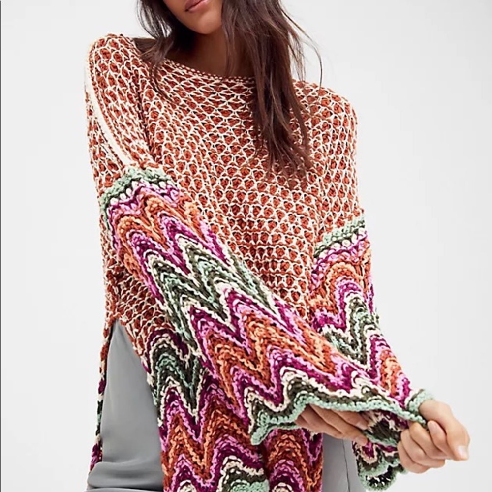 FREE PEOPLE Heatwave Crochet Sweater M